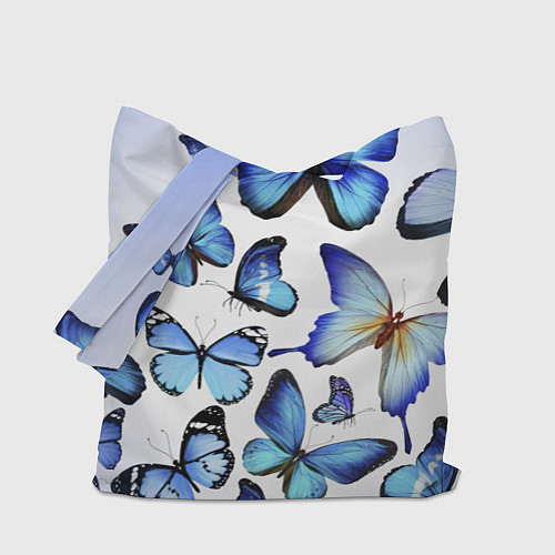 Сумка-шоппер Голубые бабочки / 3D-принт – фото 1