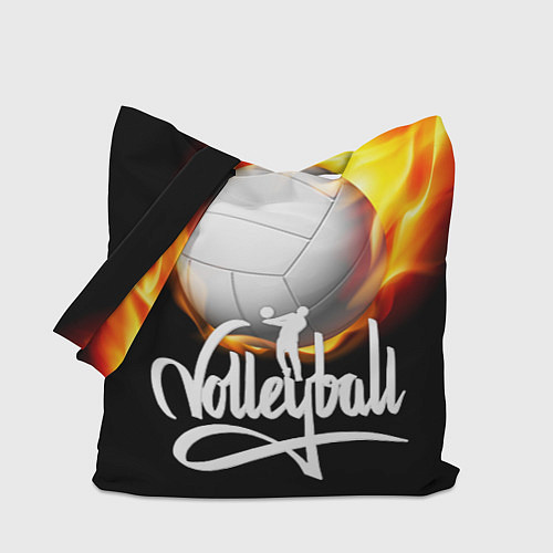 Сумка-шоппер Волейбольный мяч летит в огне / 3D-принт – фото 1