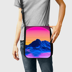 Сумка на плечо Vaporwave Mountains Психоделика Неон, цвет: 3D-принт — фото 2