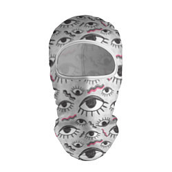 Балаклава Глаз с ресницами поп арт, цвет: 3D-белый