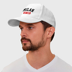 Бейсболка FC Milan Est. 1899, цвет: белый — фото 2