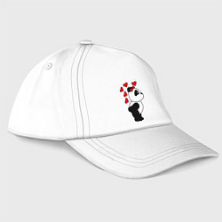 Бейсболка Поцелуй панды: для нее, цвет: белый