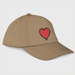 Бейсболка Doodle Heart, цвет: миндальный