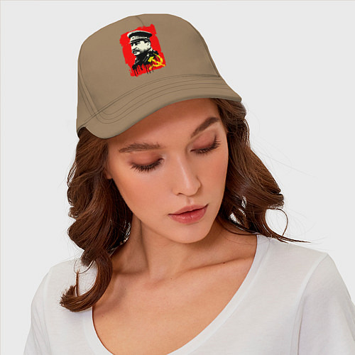 Бейсболка СССР - Сталин / Миндальный – фото 4