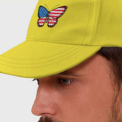 Бейсболка Бабочка - США, цвет: желтый — фото 2