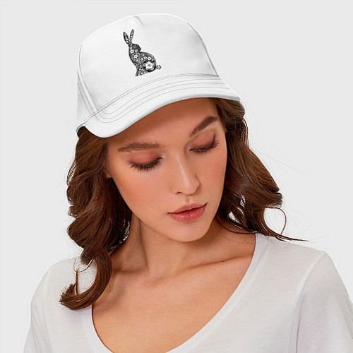 Бейсболка White-Black Rabbit / Белый – фото 4