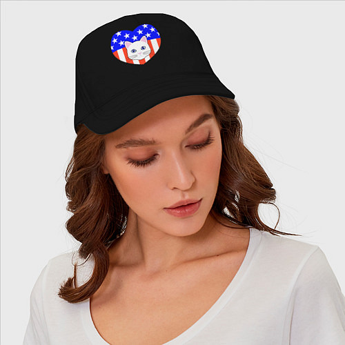 Бейсболка American cat / Черный – фото 4