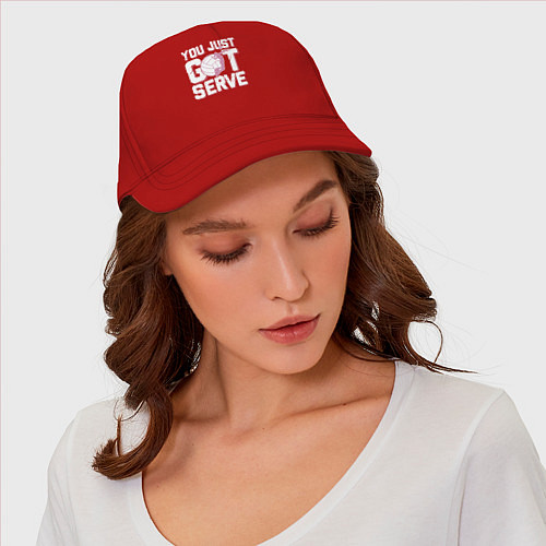 Бейсболка Just got serve / Красный – фото 4