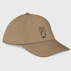 Бейсболка Smile bear - minimalism, цвет: миндальный