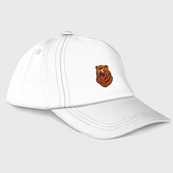 Бейсболка Злой мишка, цвет: белый