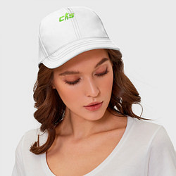 Бейсболка CS2 green logo, цвет: белый — фото 2