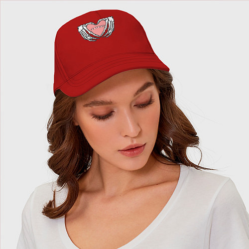 Бейсболка Хештег в моменте / Красный – фото 4