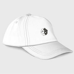 Бейсболка Аксолотль - Инь Янь, цвет: белый