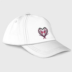 Бейсболка Пиксельное сердце, цвет: белый
