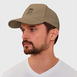 Бейсболка Люби нейронные связи черный, цвет: миндальный — фото 2