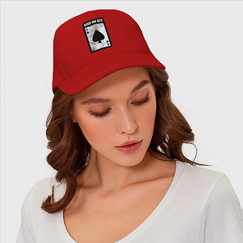 Бейсболка Поцелуй мой туз / Красный – фото 4