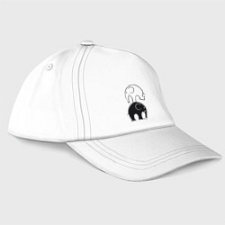 Бейсболка Cute elephants, цвет: белый