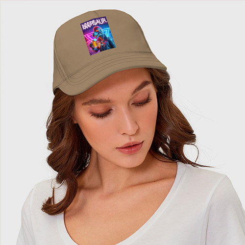 Бейсболка Cyber beersaur - neon glow / Миндальный – фото 4