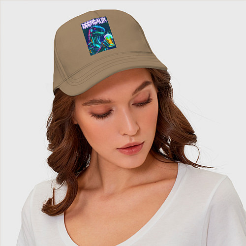 Бейсболка Neon cyber beersaur - neon glow fantasy / Миндальный – фото 4