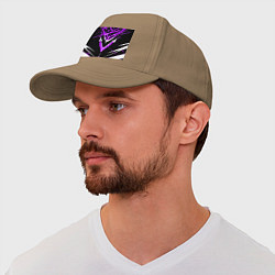 Бейсболка Фиолетово-белая пасть на чёрном фоне, цвет: миндальный — фото 2