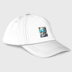Бейсболка Pixel skull - ai art fantasy, цвет: белый