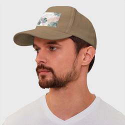 Бейсболка Акварельные листья светлые, цвет: миндальный — фото 2