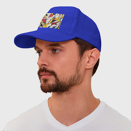 Бейсболка Поп-арт яркая абстракция / Синий – фото 2