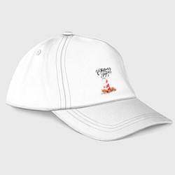 Бейсболка Уютный новый год с корицей, цвет: белый