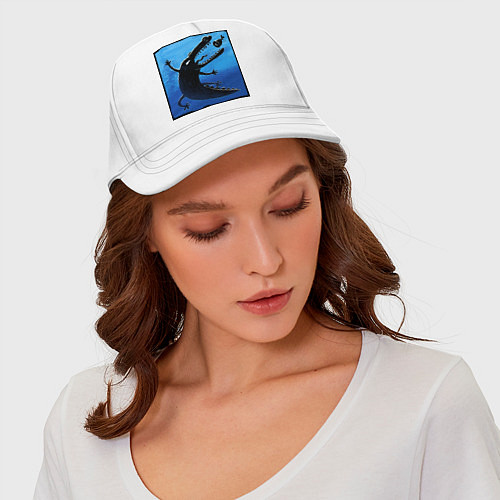 Бейсболка Крокодил ловит еду / Белый – фото 4