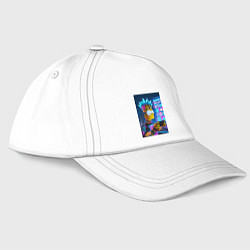 Бейсболка Bart Simpson is a gamer - ai art, цвет: белый
