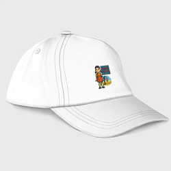 Бейсболка Пиксельная кукла - Игра в кальмара, цвет: белый