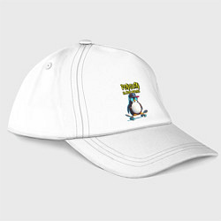 Бейсболка Penguin skateboarding - ai art fantasy, цвет: белый