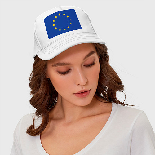 Бейсболка Флаг Евросоюза / Белый – фото 4