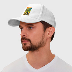 Бейсболка Шрек кричит на картине Эдварда Мунка, цвет: белый — фото 2