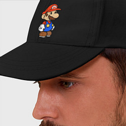Бейсболка Влюбленный Марио, цвет: черный — фото 2
