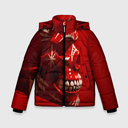 Куртка зимняя для мальчика Красный череп, цвет: 3D-светло-серый