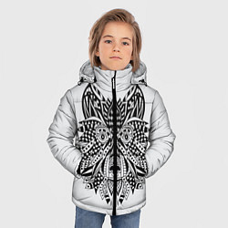 Куртка зимняя для мальчика Расписной волк, цвет: 3D-черный — фото 2