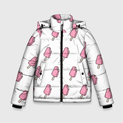 Куртка зимняя для мальчика Мороженое розовое, цвет: 3D-черный