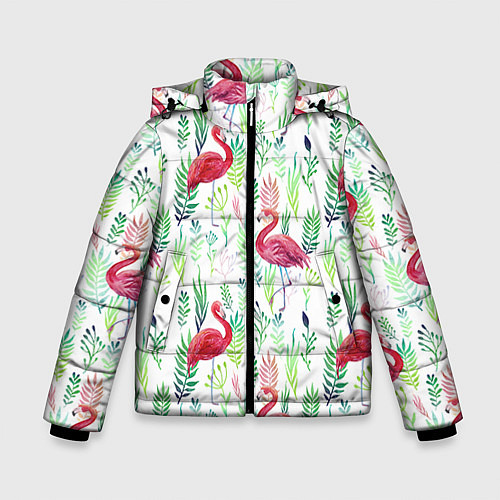Зимняя куртка для мальчика Цветы и бабочки 2 / 3D-Красный – фото 1