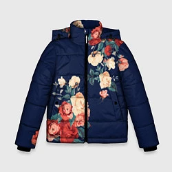 Куртка зимняя для мальчика Fashion flowers, цвет: 3D-черный