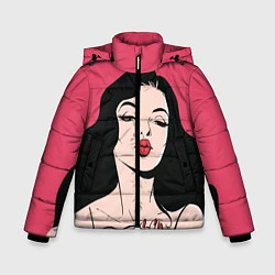 Куртка зимняя для мальчика Воздушный поцелуй, цвет: 3D-черный