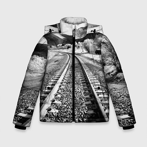 Зимняя куртка для мальчика Железная дорога / 3D-Черный – фото 1