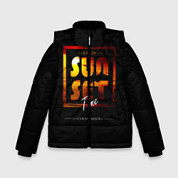 Куртка зимняя для мальчика Sunset Time, цвет: 3D-черный