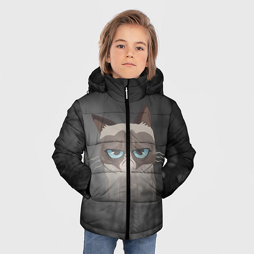 Зимняя куртка для мальчика Grumpy Cat / 3D-Красный – фото 3