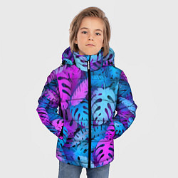 Куртка зимняя для мальчика Сине-розовые тропики, цвет: 3D-красный — фото 2