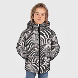 Куртка зимняя для мальчика Стая зебр, цвет: 3D-черный — фото 2