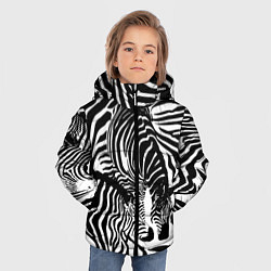 Куртка зимняя для мальчика Полосатая зебра, цвет: 3D-черный — фото 2