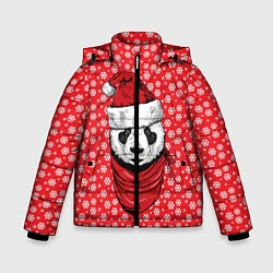 Куртка зимняя для мальчика Панда Клаус, цвет: 3D-красный