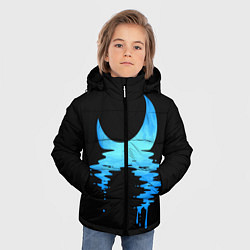 Куртка зимняя для мальчика Отражение Луны, цвет: 3D-черный — фото 2