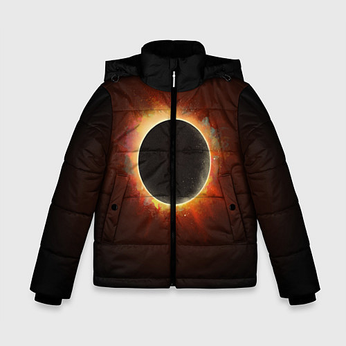 Зимняя куртка для мальчика Солнечное затмение / 3D-Черный – фото 1
